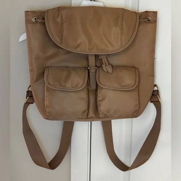 Year of Ours Top-Loading Buckle Closure Backpack in Tan - Picture 2 of 13